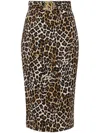 Elisabetta Franchi Animal Print Pencil Skirt In Brown