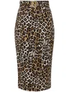 Elisabetta Franchi Animal Print Pencil Skirt In Brown