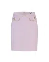 Elisabetta Franchi Crepe Mini Skirt With Piping And Jewel Clip