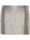 Elisabetta Franchi Tweed Mini Skirt In Grey