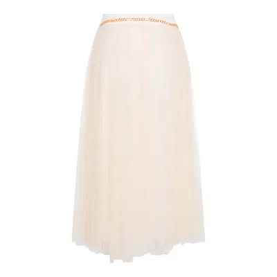 Elisabetta Franchi Skirts Milk In Neutral
