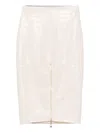 Elisabetta Franchi Crocodile-effect Zip-front Skirt In Neutral
