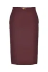 Elisabetta Franchi Skirt With Logo In Red