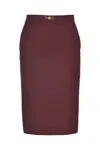 Elisabetta Franchi Skirt With Logo In Red