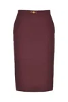 Elisabetta Franchi Skirt With Logo In Red