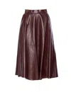 Elisabetta Franchi A-line Silhouette Skirt With Metallic Buckle Detail In Burgundy