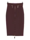 Elisabetta Franchi Zip-detail Pencil Midi Skirt In Red