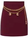 Elisabetta Franchi Chain Detail High-waisted Mini Skirts In Red