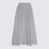 Elisabetta Franchi White Cotton Midi Skirt In White