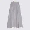 Elisabetta Franchi White Cotton Midi Skirt In White