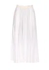 Elisabetta Franchi High Waist Belted Midi Skirt With Bow In White