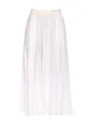 Elisabetta Franchi High Waist Belted Midi Skirt With Bow In White