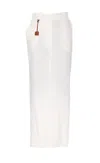 Elisabetta Franchi Back Slit Gabardine Skirt  In White