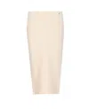 Elisabetta Franchi Fabric Stitch Wool Skirt Skirts White In Neutral