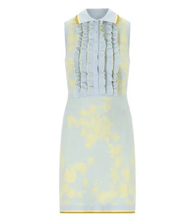 Elisabetta Franchi Sky Blue Lemonade Polo-style Dress In Multi