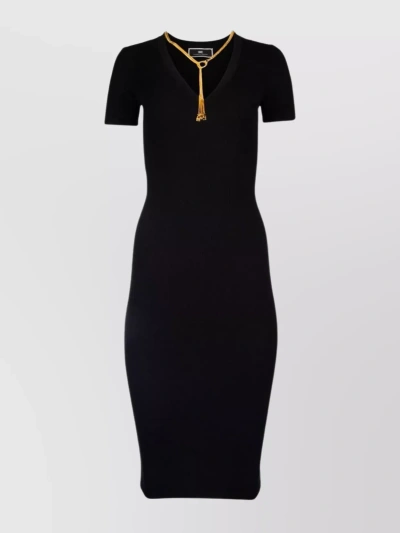 Elisabetta Franchi Midi Dress In Black