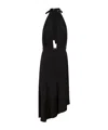 Elisabetta Franchi Women's Satin Midi Dress With Asymmetric Skirt In Black