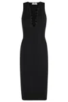 Elisabetta Franchi Sleeveless Black Midi Dress With V-neckline