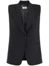 Elisabetta Franchi Blanded Wool Vest In Black In Schwarz