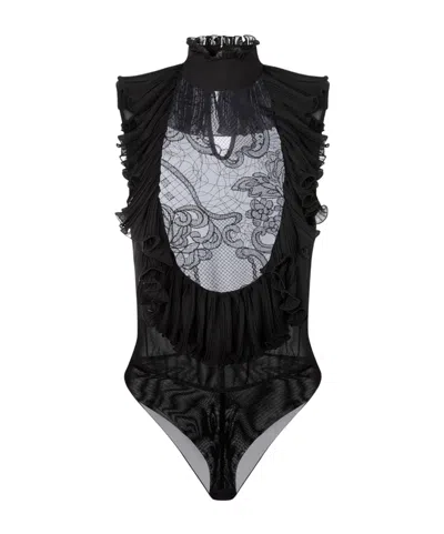 Elisabetta Franchi Sleeveless Bodysuit In Black