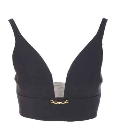 ELISABETTA FRANCHI ELISABETTA FRANCHI LOGO EMBELLISHED CROPPED TOP