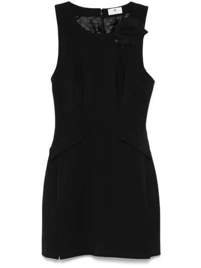 Elisabetta Franchi Sleeveless Crepe Mini Dress In Black