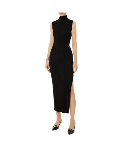 Elisabetta Franchi Sleeveless Dress In Black