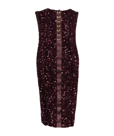 ELISABETTA FRANCHI SEQUIN-EMBELLISHED MIDI DRESS