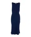 Elisabetta Franchi Lace-up Detail Bustier Midi Dress In Blue