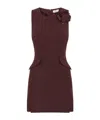 Elisabetta Franchi Sleeveless Floral Peplum Balloon Dress In Cocoa