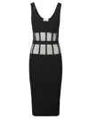Elisabetta Franchi Fitted Midi Dress In Black