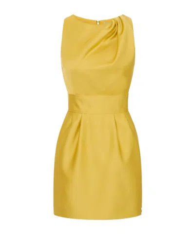 Elisabetta Franchi Sleeveless Dress In Yellow