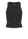 Elisabetta Franchi Fitted Crêpe Top Front Zips In Black