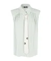 Elisabetta Franchi Sleeveless Georgette Blouse In White