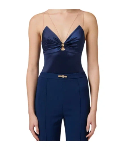 Elisabetta Franchi Sleeveless Jumpsuit In Blue