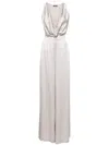 Elisabetta Franchi Body-chain Crepe Jumpsuit In Gray