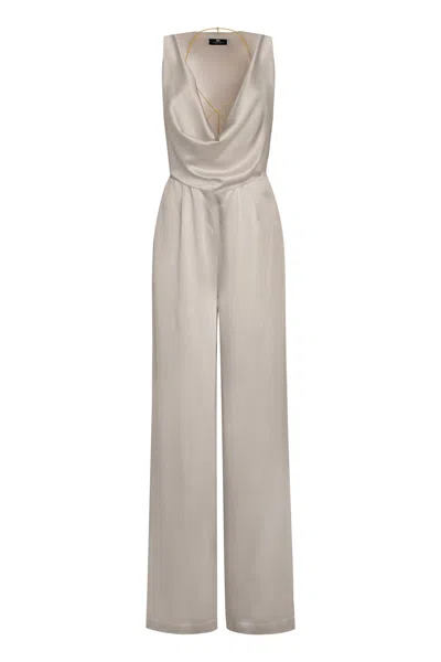 Elisabetta Franchi Sleeveless Jumpsuit In Gray