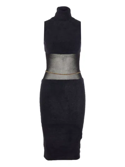 ELISABETTA FRANCHI SLEEVELESS MIDI DRESS