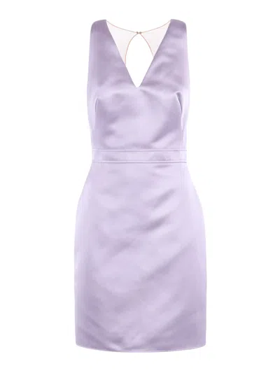 Elisabetta Franchi Sleeveless Mini Dress Jacket Set In Purple