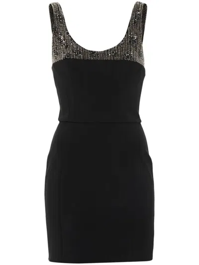Elisabetta Franchi Shoulder Embellished Sleeveless Dress In Black