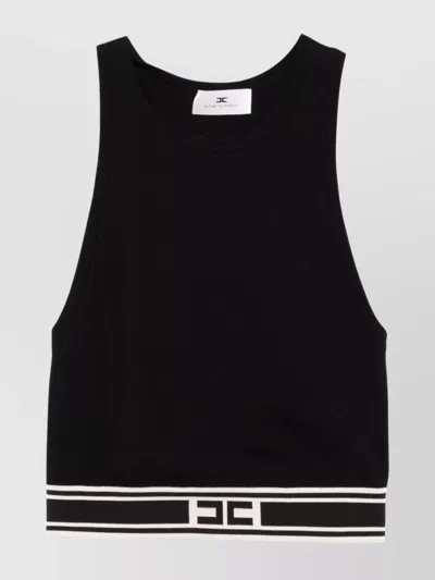 Elisabetta Franchi Logo-band Tank Top In Black