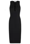 Elisabetta Franchi Dress In Knit Fabric With Crossover Laces