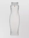 Elisabetta Franchi Sleeveless Ribbed Midi Dress