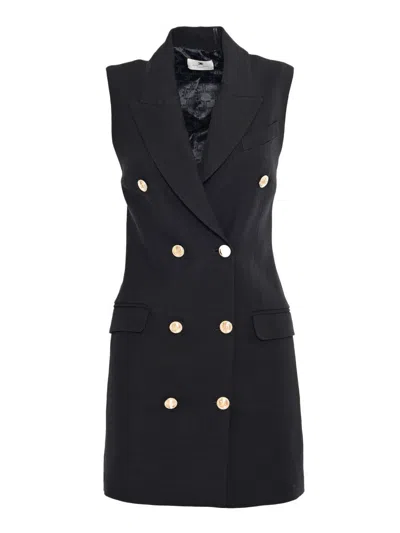 Elisabetta Franchi Sleeveless Tailored Dress In Black