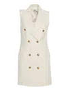 Elisabetta Franchi Sleeveless Tailored Mini Dress In White