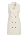 Elisabetta Franchi Sleeveless Tailored Mini Dress In White