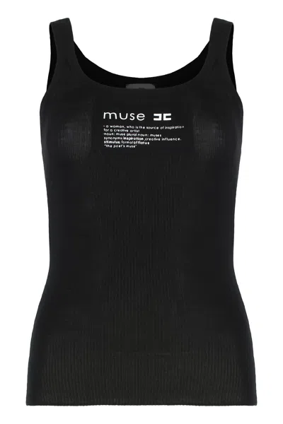 ELISABETTA FRANCHI SLEEVELESS TOP IN COTTON