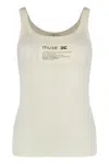 Elisabetta Franchi Sleeveless Top In Cotton In White