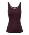 Elisabetta Franchi Jacquard Logo Knitted Top In Burgundy