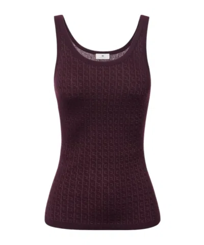 ELISABETTA FRANCHI LOGO-PRINT SLEEVELESS TOP